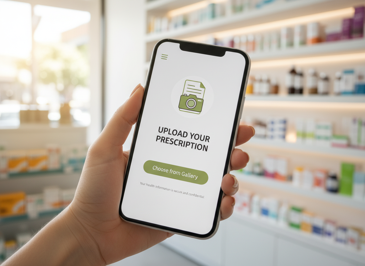 Uploading a prescription from a phone